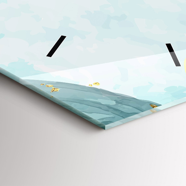 Téglalap alakú üvegóra Akvarell foltok