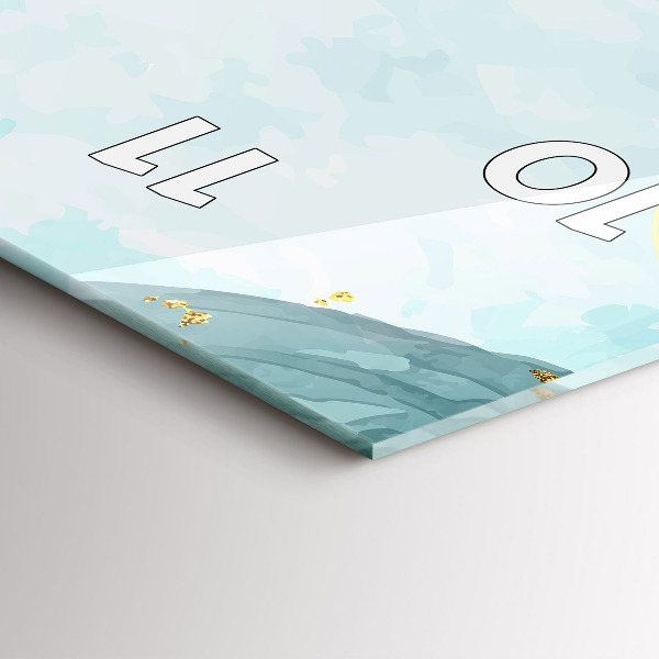 Téglalap alakú üvegóra Akvarell foltok