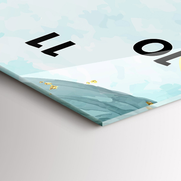 Téglalap alakú üvegóra Akvarell foltok