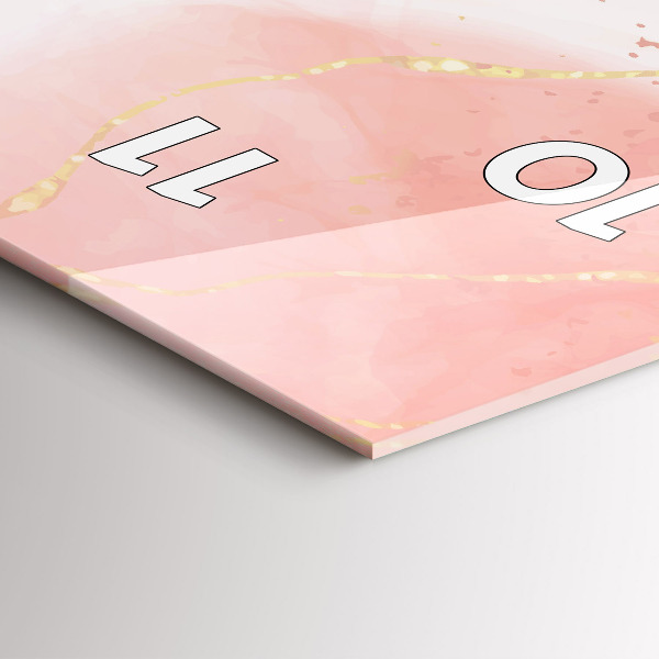 Téglalap alakú üvegóra Rózsaszín márvány