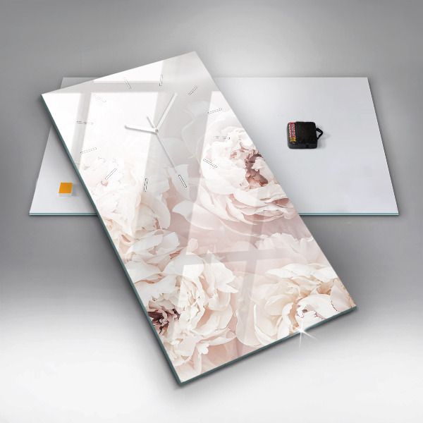 Téglalap alakú üvegóra Bazsarózsa virágok