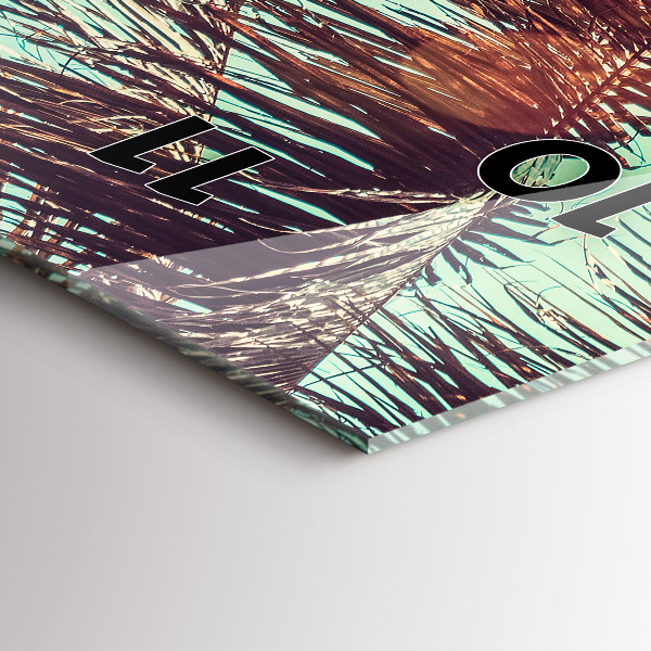 Téglalap alakú üvegóra Trópusi pálmafák