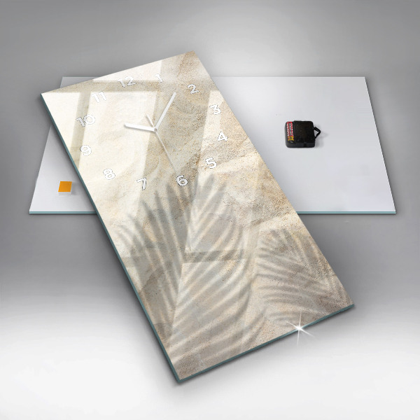 Téglalap alakú üvegóra Pálmafa árnyék homok