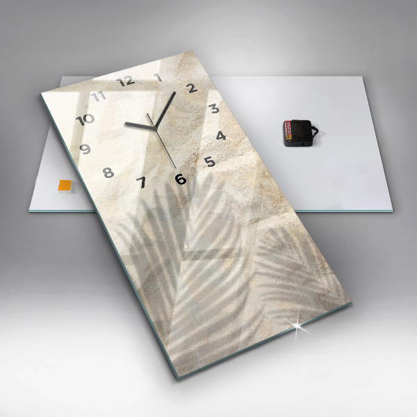 Téglalap alakú üvegóra Pálmafa árnyék homok