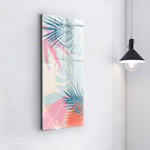 Téglalap alakú üvegóra Pasztell levelek – trópusok