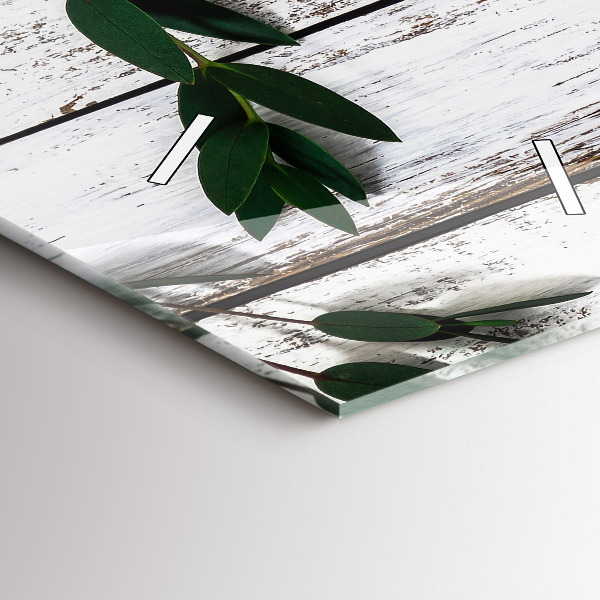 Téglalap alakú üvegóra Világos fa táblák