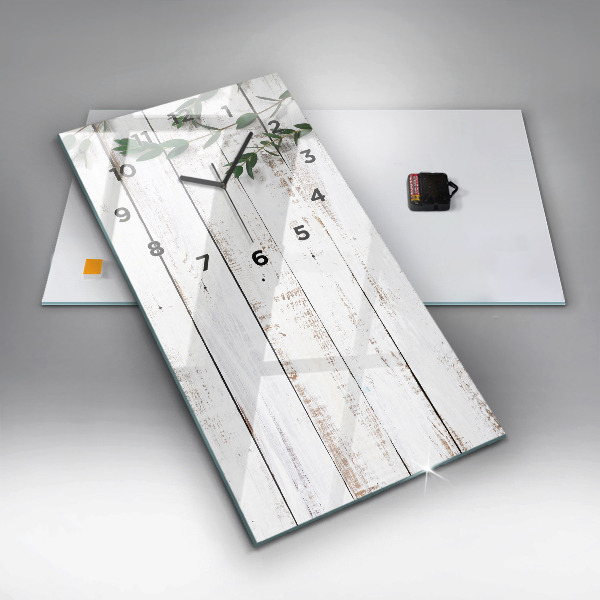 Téglalap alakú üvegóra Világos fa táblák