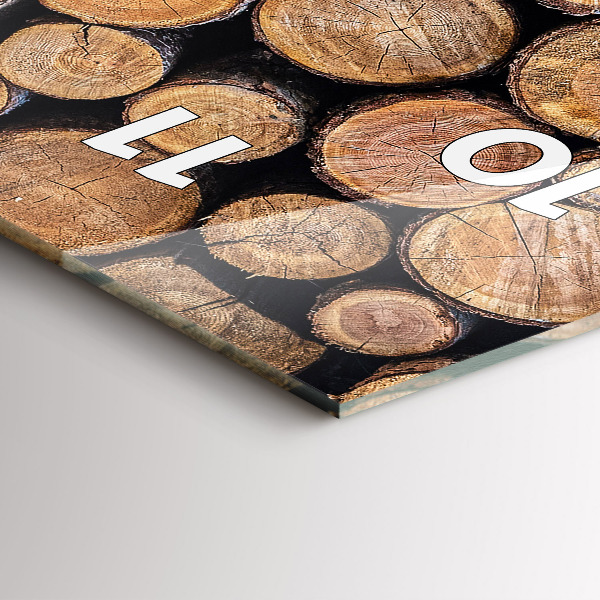 Téglalap alakú üvegóra Fa gyűrűk