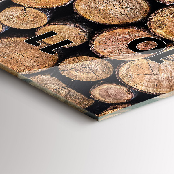 Téglalap alakú üvegóra Fa gyűrűk