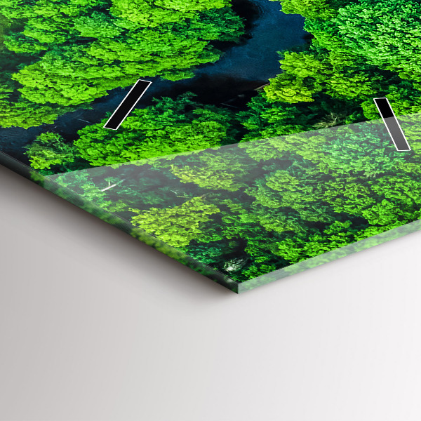 Téglalap alakú üvegóra Folyó az erdőben