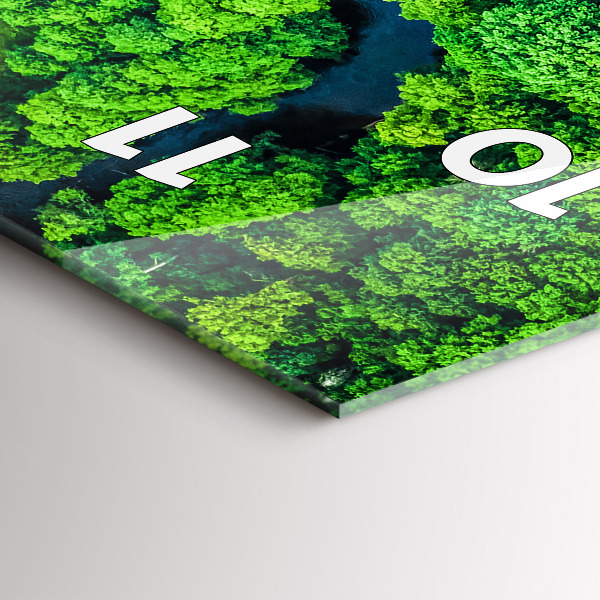 Téglalap alakú üvegóra Folyó az erdőben