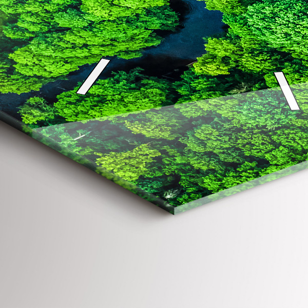 Téglalap alakú üvegóra Folyó az erdőben