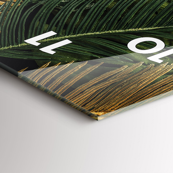 Téglalap alakú üvegóra Dzsungel levelei