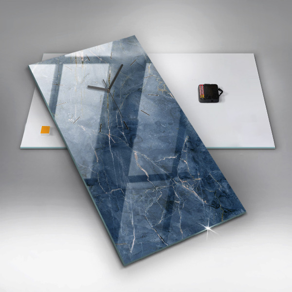 Téglalap alakú üvegóra Kék márvány textúra