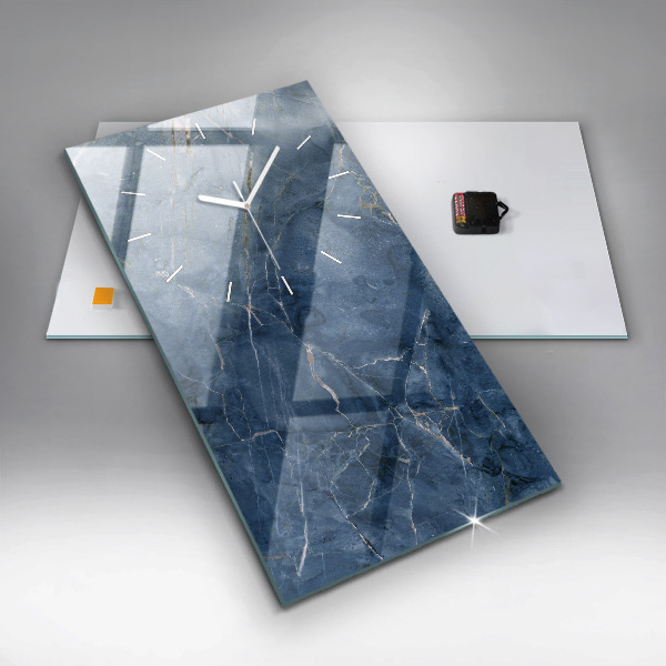 Téglalap alakú üvegóra Kék márvány textúra