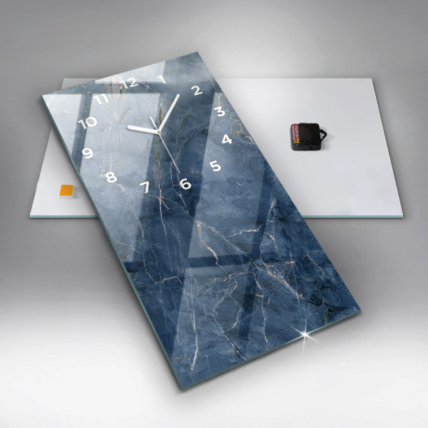 Téglalap alakú üvegóra Kék márvány textúra