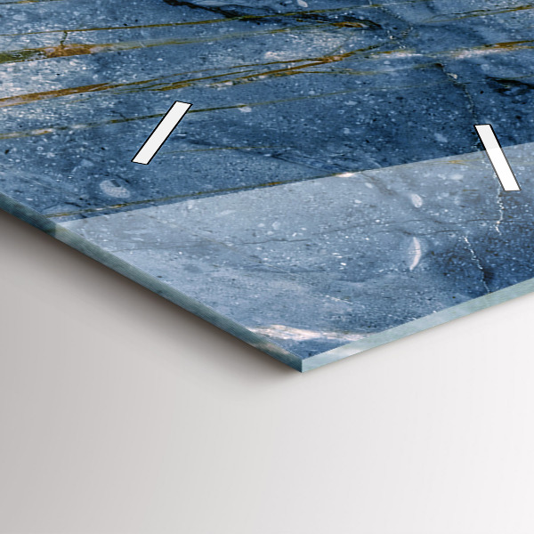 Téglalap alakú üvegóra Kék márvány textúra