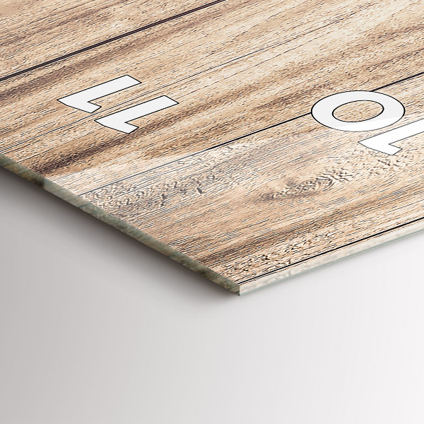 Téglalap alakú üvegóra Fa textúra