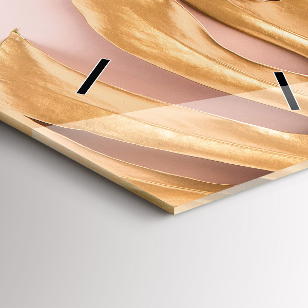 Téglalap alakú üvegóra Arany trópusi levelek