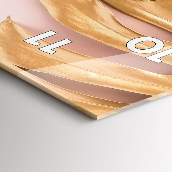 Téglalap alakú üvegóra Arany trópusi levelek