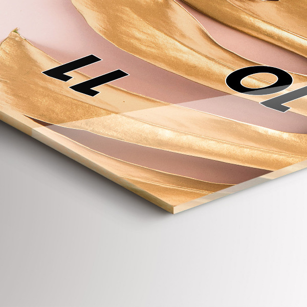 Téglalap alakú üvegóra Arany trópusi levelek