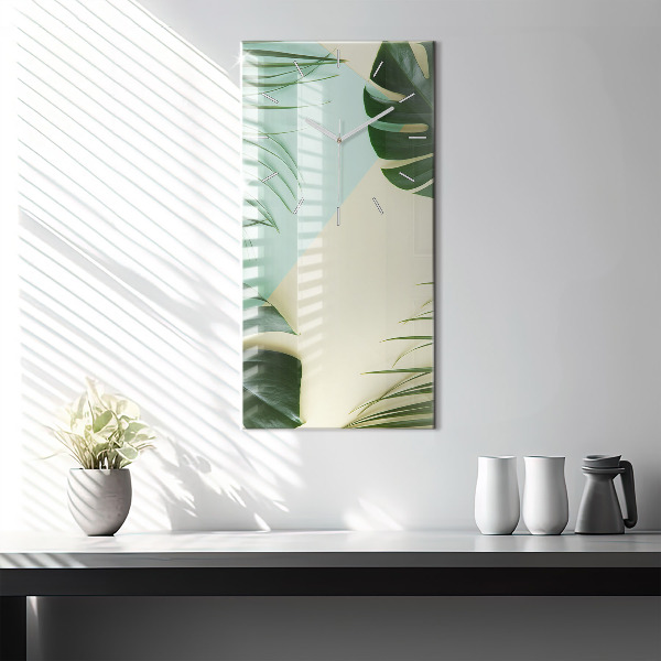 Téglalap alakú üvegóra Monstera levelek