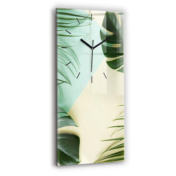 Téglalap alakú üvegóra Monstera levelek