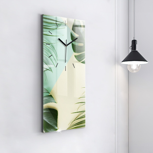 Téglalap alakú üvegóra Monstera levelek