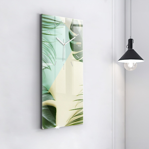 Téglalap alakú üvegóra Monstera levelek
