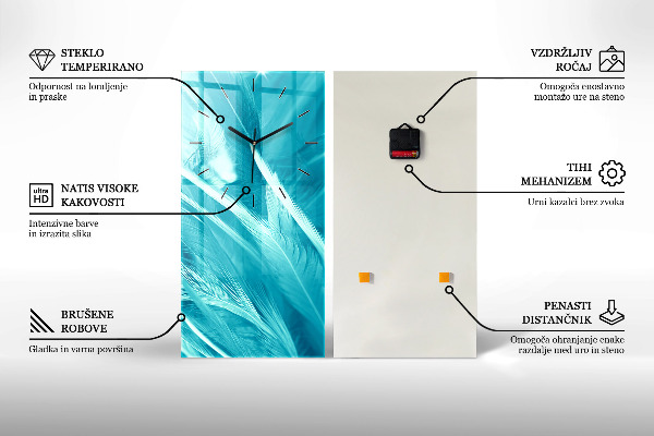 Téglalap alakú üvegóra Monstera levelek