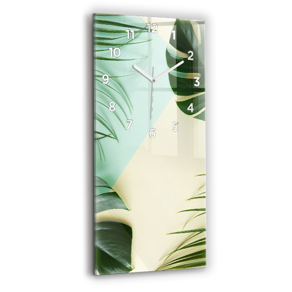 Téglalap alakú üvegóra Monstera levelek