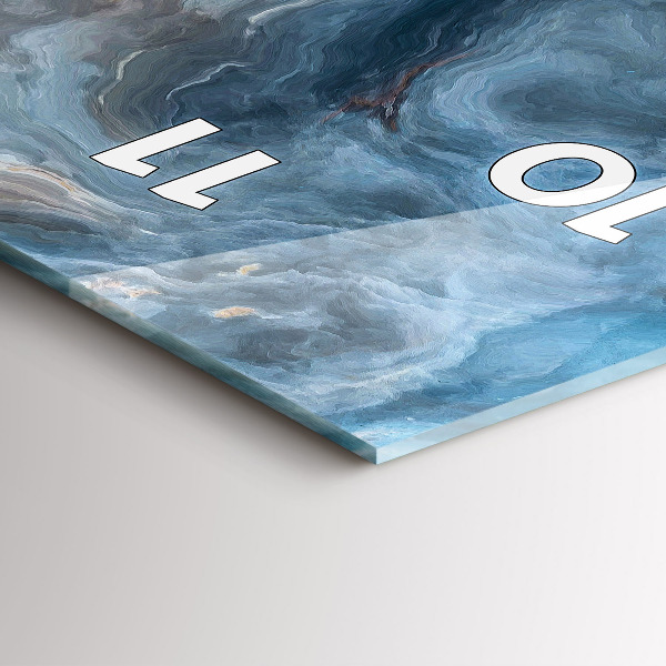 Téglalap alakú üvegóra Márvány minta