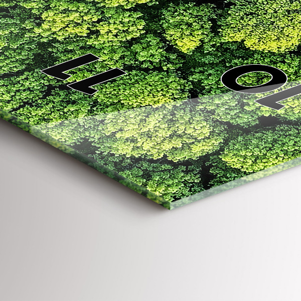 Téglalap alakú üvegóra Erdő felülről