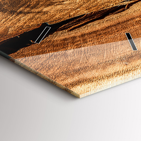 Téglalap alakú üvegóra Fa textúra