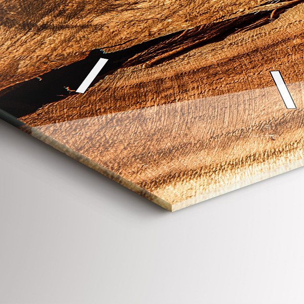 Téglalap alakú üvegóra Fa textúra