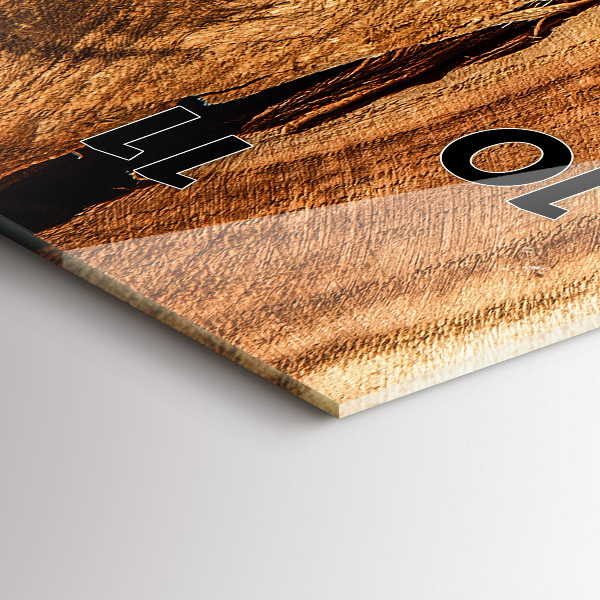 Téglalap alakú üvegóra Fa textúra