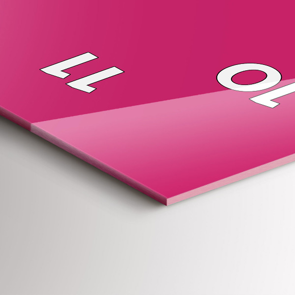 Téglalap alakú üvegóra Színe erős rózsaszín