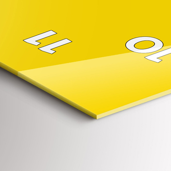 Téglalap alakú üvegóra Világos sárga színű