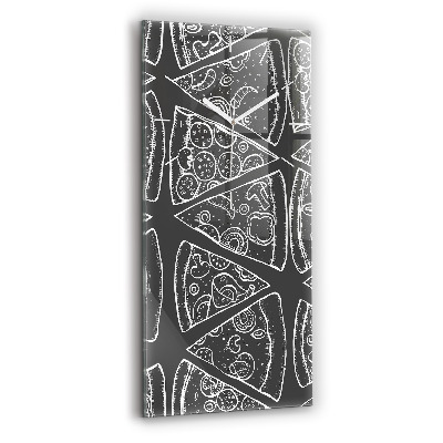 Téglalap alakú üvegóra Festett pizza