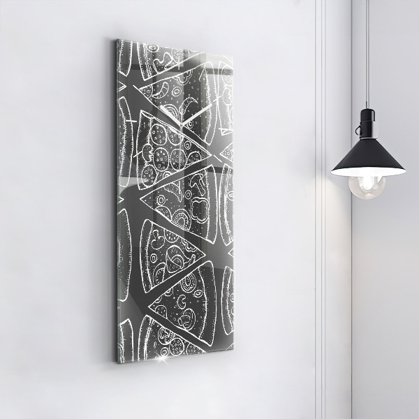 Téglalap alakú üvegóra Festett pizza