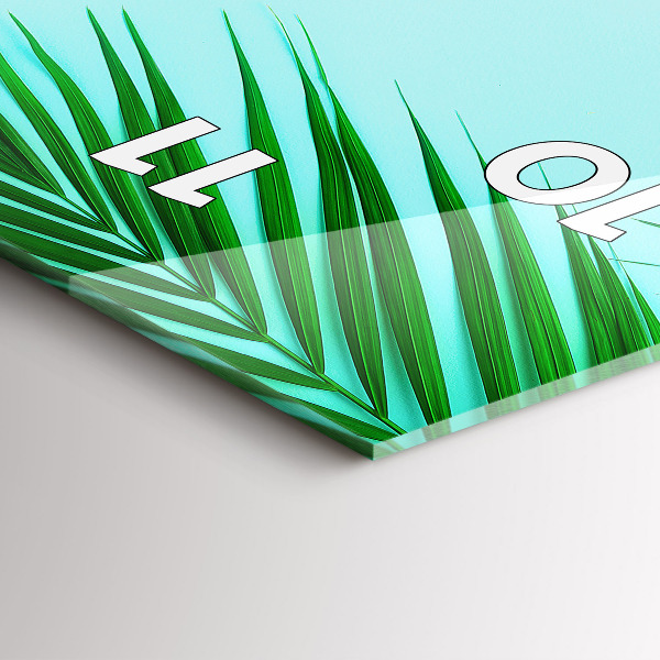 Téglalap alakú üvegóra Zöld pálmafák