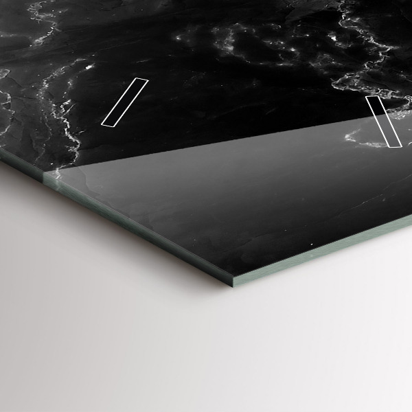 Téglalap alakú üvegóra Fekete márvány