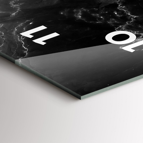 Téglalap alakú üvegóra Fekete márvány