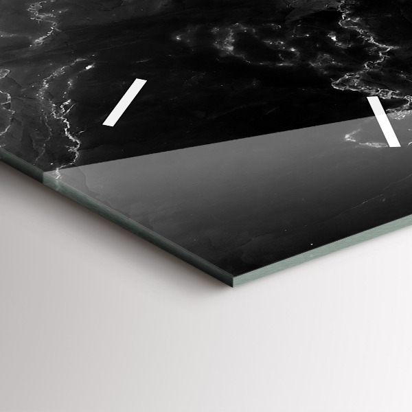 Téglalap alakú üvegóra Fekete márvány