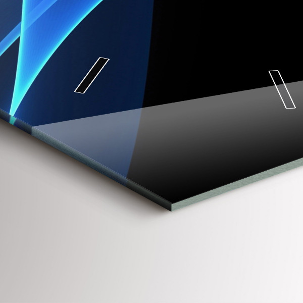 Téglalap alakú üvegóra Kék vonalak