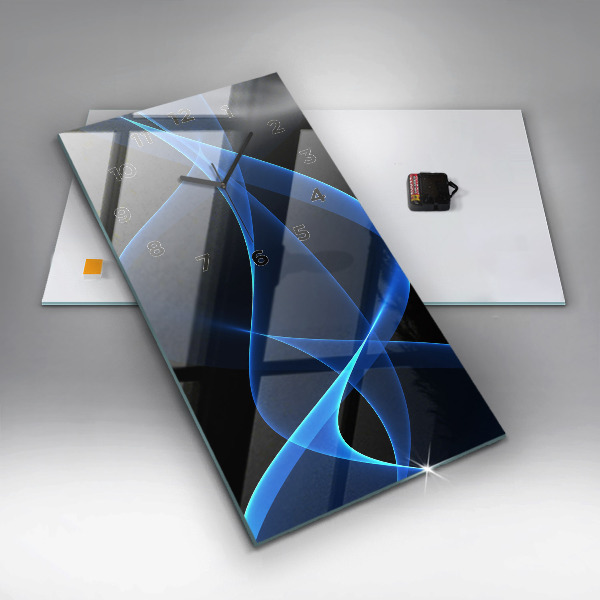 Téglalap alakú üvegóra Kék vonalak