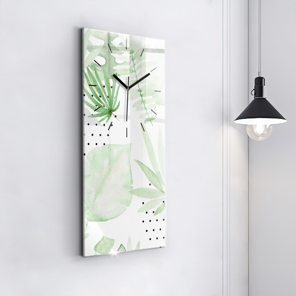 Téglalap alakú üvegóra Zöld levelek