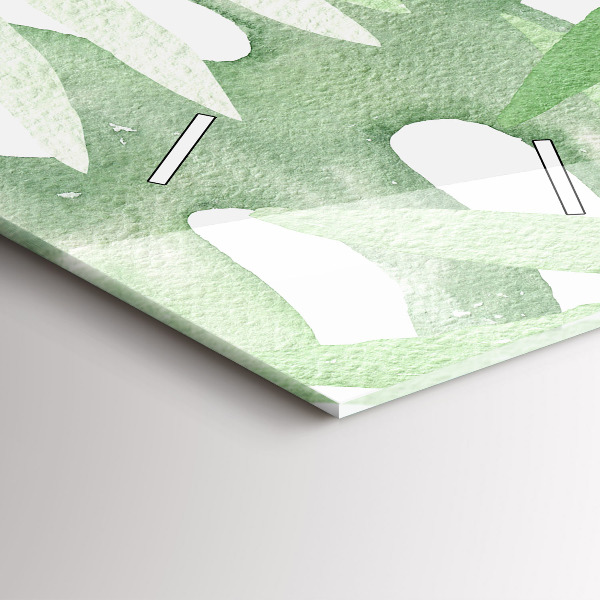 Téglalap alakú üvegóra Zöld levelek