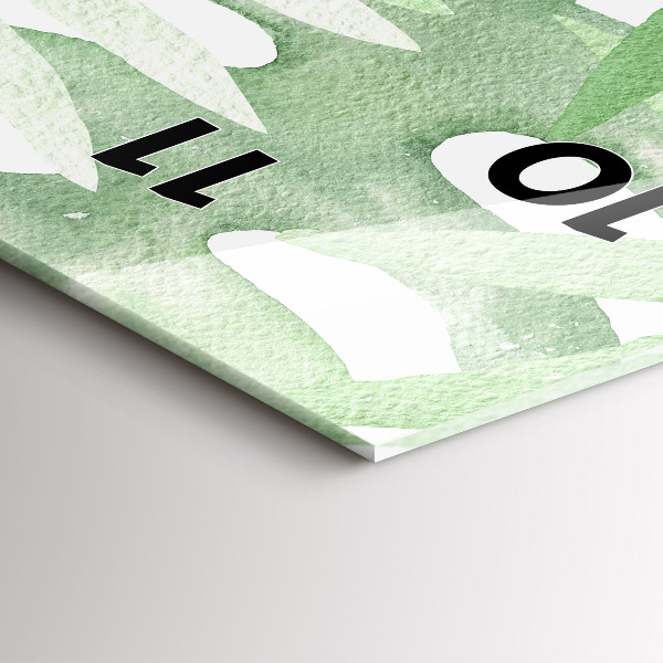 Téglalap alakú üvegóra Zöld levelek