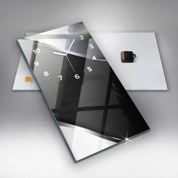 Téglalap alakú üvegóra Fekete és ezüst vonalak